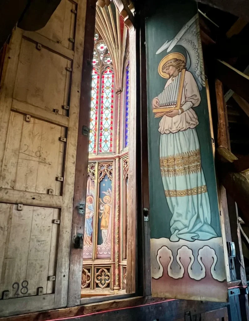One of the panels to the Octagon ceiling at Ely Cathedral, which open to allow a peek of eh main Octagon Tower