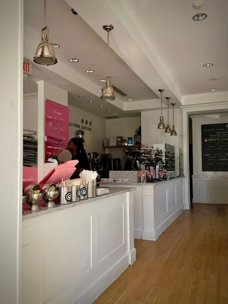 Counter at Georgetown Cupcakes, Washington DC with minimal design and clean lines