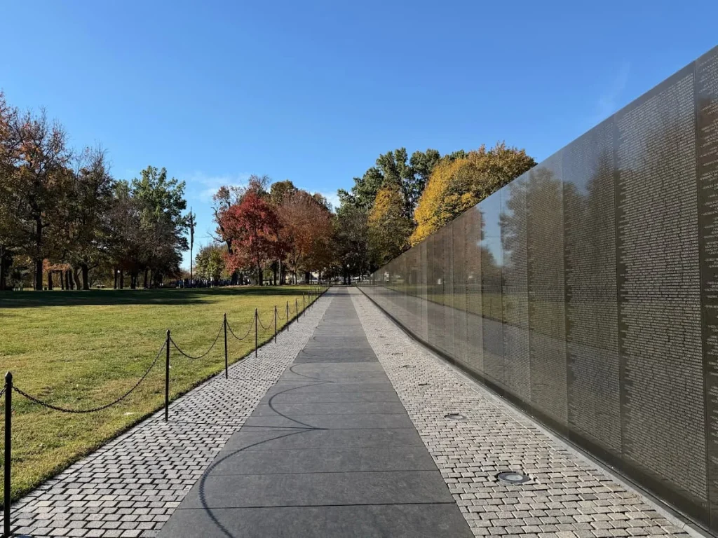 Vietnam War Veterans Wall with names of all fallen soldiers in Washington DC