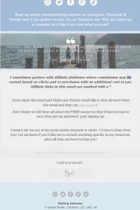 be-in-the-know newsletter screenshot