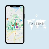 Tallinn Google Map in a iphone frame linked to Be-lavie Google Map on Resources Page